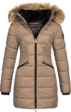 Geographical Norway Damen Steppjacke Winterparka Abby Kapuze (Taupe, M) von Geographical Norway