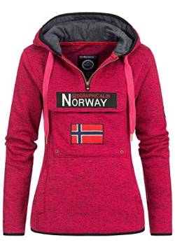 Geographical Norway Damen Upclassica Hoodie Känguru Pocket Sweater WR780F/GN Größe L Farbe Flash pink von Geographical Norway