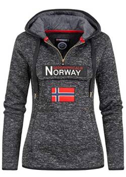 Geographical Norway Damen Upclassica Hoodie Känguru Pocket Sweater WR780F/GN Größe M Farbe Black von Geographical Norway
