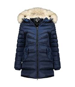 Geographical Norway Damen Winter Jacke Mantel Parka Steppjacke Steppmantel Wintermantel, Farbe:Navy, Größe:M 38 von Geographical Norway