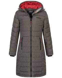 Geographical Norway Damen Winter Jacke Stepp Mantel Parka Lange Steppjacke Winterparka, Farbe:KAKI, Größe:L 40 von Geographical Norway