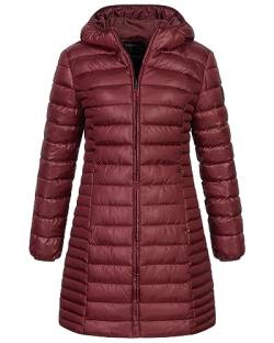 Geographical Norway Damen Winter Jacke Steppjacke Parka Lange gesteppt Wasserabweisend Mantel Steppmantel, Farbe:Bordeaux, Größe:M 38 von Geographical Norway