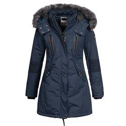 Geographical Norway Damen Winterjacke mit UD Beanie Cora Navy S von Geographical Norway