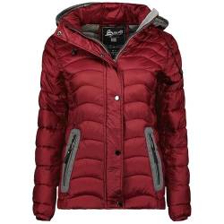 Geographical Norway Dariella Lady - Winterjacke Damen Warme Steppung Mann Herbst Winter - Warme Manteljacke leicht Kapuze - Daunenjacke Windstopper Langarm Polsterung - Frauen (Bordeaux L) von Geographical Norway