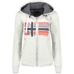 Geographical Norway Farlotte Lady - Women's Zip Hoodie Pockets - Sweatshirt Sweater Long Sleeve Warm Hoodie Jacket - Women's Spring Summer Autumn Winter Season (Light Grey XXL) von Geographical Norway