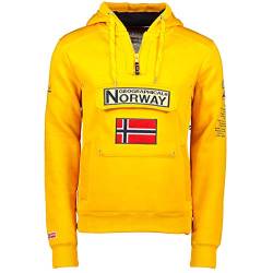 Geographical Norway GYMCLASS Men - Herren Kängurutasche Hoodie Sweatshirt mit Markenlogo und Langarm, Senf, Large von Geographical Norway