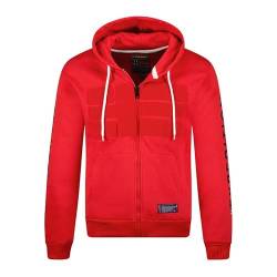 Geographical Norway Gaby Men - Sweatjacke Herren Hoodie Zip mit Kapuze Taschen - Pullover Langarm Warm Jacke - Kapuzenjacke Mann Jahreszeit Frühling Sommer Herbst (Rot XXL) von Geographical Norway