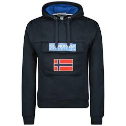 Geographical Norway Gadrien Men - Sweatjacke Kapuze Tasche Känguru Mann - Logo Pullover Hood Hoody Warm Langarm Männer Frühling Sommer Herbst Winter (Marine XXL) von Geographical Norway