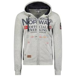 Geographical Norway Gafont Men - Sweatjacke Herren Hoodie Zip mit Kapuze Taschen - Pullover Langarm Warm Jacke - Kapuzenjacke Mann Jahreszeit Frühling Sommer Herbst (Hellgrau S) von Geographical Norway