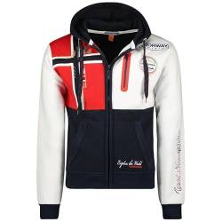 Geographical Norway Gexplore Men - Sweatjacke Herren Hoodie Zip mit Kapuze Taschen - Pullover Langarm Warm Jacke - Kapuzenjacke Mann Jahreszeit Frühling Sommer Herbst (Marineblau S) von Geographical Norway