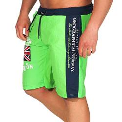 Geographical Norway Herren Badeshorts Quodesh mit Patches Knielang Flashy Green L von Geographical Norway