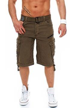 Geographical Norway Herren Baumwoll Cargo Shorts Parasol Stoff-Gürtel,Storm,M von Geographical Norway