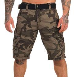 Geographical Norway Herren Cargo Shorts Peanut Bermuda Knielang camo SR020H/GN Größe S Farbe Black-camo von Geographical Norway