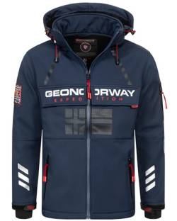 Geographical Norway Herren Frühlings Jacke Softshell Jacke Windbreaker Übergangs Regen Jacke Sport, Farbe:Navy, Größe:S 46 von Geographical Norway