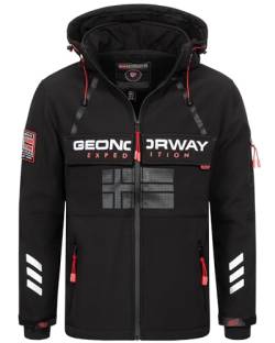 Geographical Norway Herren Frühlings Jacke Softshell Jacke Windbreaker Übergangs Regen Jacke Sport, Farbe:Schwarz, Größe:XL 52 von Geographical Norway