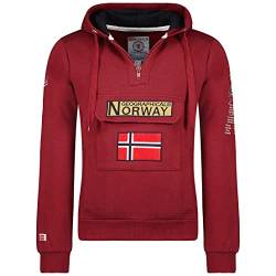 Geographical Norway GYMCLASS Men - Herren Kapuzen Sweatjacke - Sweater Manner Basic Fit Classic Hoody-Logo-Kapuzenpullover-Kapuzenjacke - Langarm-Kapuzenpulli Regular Hoodie (Bordeaux M) von Geographical Norway