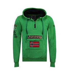 Geographical Norway Herren Hoodie Gymclass Half-Zip SR494 XL fluo green von Geographical Norway