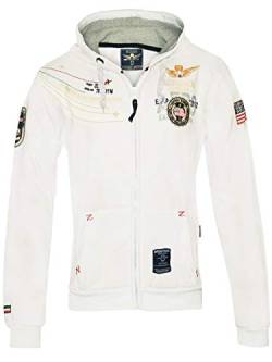 Geographical Norway Herren Hoodie Jacke Faero Special, Weiß, XL von Geographical Norway