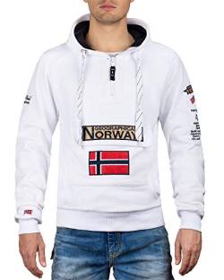Geographical Norway Herren Kapuzen Hoodie Pullover White L von Geographical Norway