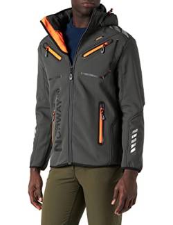 Geographical Norway Herren Softshell Outdoor Jacke Rainman Turbo-Dry Kapuze (Grau - Orange, M) von Geographical Norway