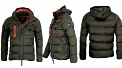 Geographical Norway Herren Winter Jacke Gesteppte Jacke warme gefütterte Parka Steppjacke, Farbe:KAKI, Größe:L von Geographical Norway