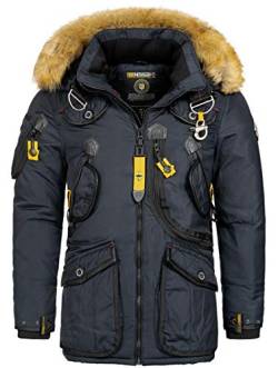 Geographical Norway Herren Winter Jacke Parka Outdoor Mantel Anorak Winter Parka warme Jacke Steppjacke AGAR FvS Production H-H, Farbe:Navy, Größe:L von Geographical Norway