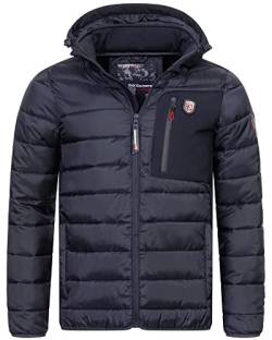 Geographical Norway Herren Winter Jacke Steppjacke Kapuzenjacke Softshell MIX Parka Stepp, Farbe:Navy, Größe:L von Geographical Norway