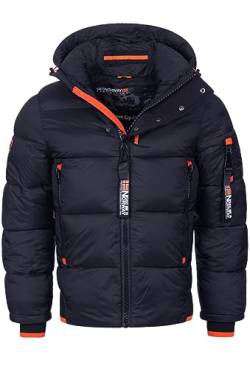 Geographical Norway Herren Winter Jacke warm gefüttert Parka Steppjacke Outdoor gesteppt Neu Warm gesteppt FvS Production H-H, Farbe:Navy, Größe:S von Geographical Norway