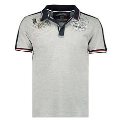 Geographical Norway Kalvin Men – Poloshirt für Herren, Bedruckt, klassisch, Baumwolle, Kurze Ärmel, lässiger Kragen mit Knopf – Casual T-Shirt, Tops, Regular Fit, Stil Classic (Grau, XL) von Geographical Norway