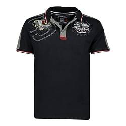 Geographical Norway Kalvin Men – Poloshirt für Herren, Bedruckt, klassisch, Baumwolle, Kurze Ärmel, lässiger Kragen mit Knopf – Casual T-Shirt, Tops, Regular Fit, Stil Classic (Schwarz, XL) von Geographical Norway