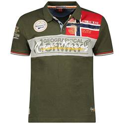 Geographical Norway Kidney Men – Poloshirt für Herren, Bedruckt, klassisch, Baumwolle, Kurze Ärmel, lässiger Kragen mit Knopf (Khaki, XL) von Geographical Norway