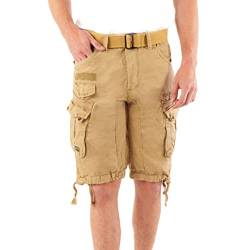 Geographical Norway Panoramique Men - Herren Bermuda Shorts Kurze Manner - Herren Sport Cargo Short Sommer - Regular Herrenshorts Chino Bermuda Shorts Fit (Beige XL) von Geographical Norway