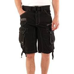 Geographical Norway Panoramique Men - Herren Bermuda Shorts Kurze Manner - Herren Sport Cargo Short Sommer - Regular Herrenshorts Chino Bermuda Shorts Fit (Schwarz 3XL) von Geographical Norway