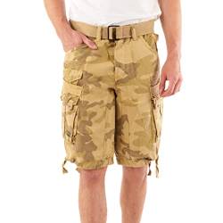 Geographical Norway Panoramique Men - Herren Bermuda Shorts Kurze Manner - Herren Sport Cargo Short Sommer - Regular Herrenshorts Chino Bermuda Shorts Fit Beige von Geographical Norway