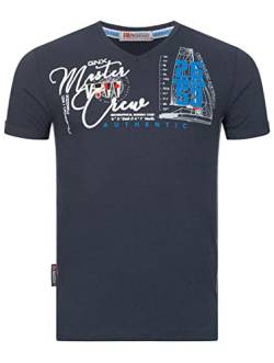 Geographical Norway T-Shirt Herren FVSC Shirt Hemd Sommer Baumwolle Print kurz, Farbe:Juco-Navy, Größe:XL von Geographical Norway