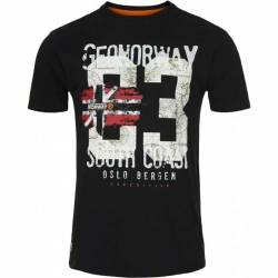 Geographical Norway T-Shirt Jalapo Kurzarm Short Sleeves Men Herren 100% Baumwolle, Schwarz X-Large von Geographical Norway