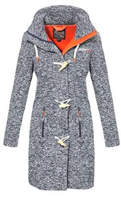 Geographical Norway Tantastique Lady - Fleece Fine Frauen Warm Fermetur Zip - Jacke Herbst Winter Frühling Warm Frauen - Long Sleeve Pullover Pelz Weich Komfort Outdoor (Marineblau XL) von Geographical Norway