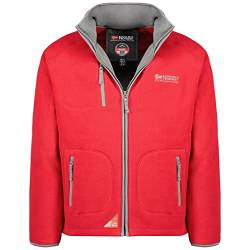 Geographical Norway Trekking Men Full Zip - Fleece Fine Mann Heiße Fermetur Zip - Jacke Herbst Winter Frühling Warm Männer - Langarm Pullover Pelz Weich Komfort Outdoor (Dunkelrot grau XL) von Geographical Norway