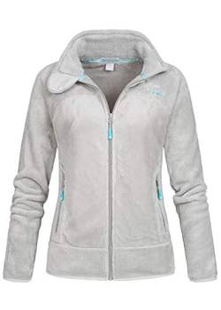 Geographical Norway Upaline Lady - Fleecejacke Damen Fine Frauen Warm Fermetur Zip - Jacke Fleece Herbst Winter Frühling Warm Frauen - Long Sleeve Pullover Pelz Weich Komfort Outdoor (Hellgrau XXL) von Geographical Norway