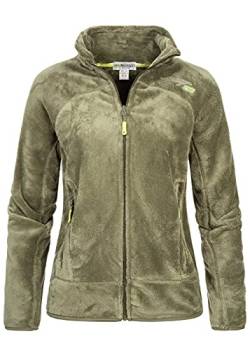 Geographical Norway Upaline Lady - Fleecejacke Damen Fine Frauen Warm Fermetur Zip - Jacke Fleece Herbst Winter Frühling Warm Frauen - Long Sleeve Pullover Pelz Weich Komfort Outdoor (Olivgrun M) von Geographical Norway