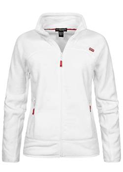 Geographical Norway Upaline Lady - Fleecejacke Damen Fine Frauen Warm Fermetur Zip - Jacke Fleece Herbst Winter Frühling Warm Frauen - Long Sleeve Pullover Pelz Weich Komfort Outdoor (Weiß M) von Geographical Norway