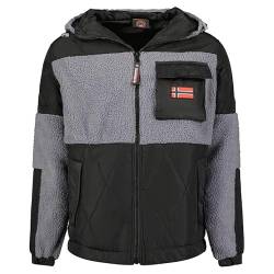 Geographical Norway Ursam Men - Fleece Halbdick Mann Warm Fermetur Zip - Jacke Herbst Winter Frühling Warm Männer - Langarm Pullover Weich Komfort Outdoor (Dunkelgrau-Schwarz L) von Geographical Norway