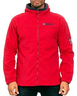 Geographical Norway warme Herren Fleece Winter Übergangs Jacke Outdoor Sweat [GeNo-8-Rot-Gr.L] von Geographical Norway