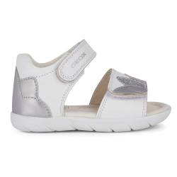 Geox ALUL Girl B Sandal, White/Silver von Geox