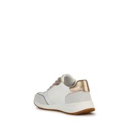 Geox D BULMYA A Sneaker, White/Platinum, 38 EU von Geox