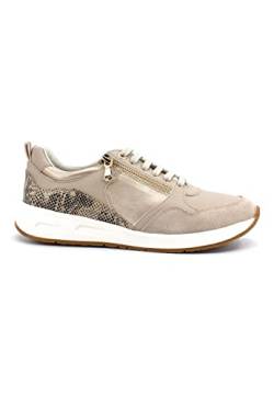 Geox D BULMYA Sneaker, LT Gold/LT Taupe, 35 EU von Geox