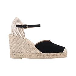 Geox D GELSA Espadrille Wedge Sandal, Black, 41 EU von Geox