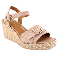 Geox D PANAREA Espadrille Wedge Sandal, Nude, 39 EU von Geox