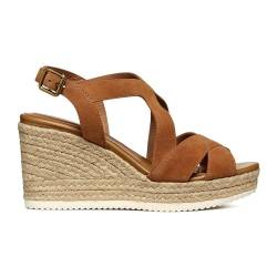 Geox D Ponza C Wedge Sandal, Cognac, 40 EU von Geox