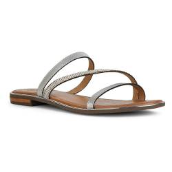 Geox D Sozy Plus A Flat Sandal, Silver, 40 EU von Geox